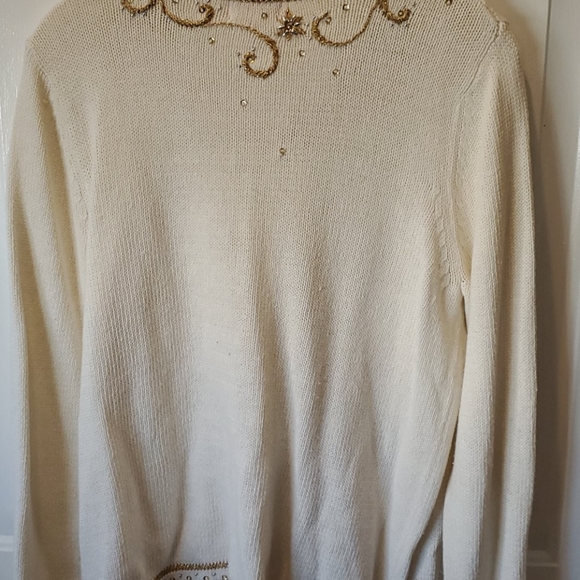 Authentic Vintage Embellished Ivory Cardigan - Picture 6 of 9
